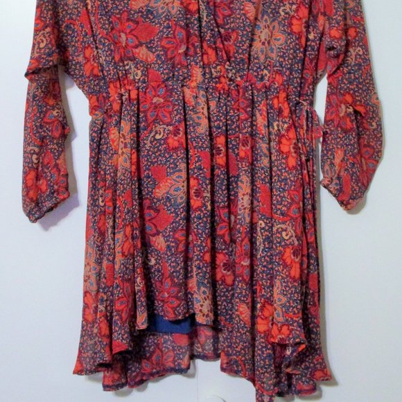 Nwot Free People Teegan Mini Dress Peach Combo Size XSmall $128 - Picture 4 of 9